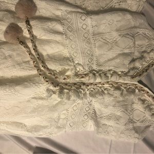 Summer Dress Tassel Lace Solid White